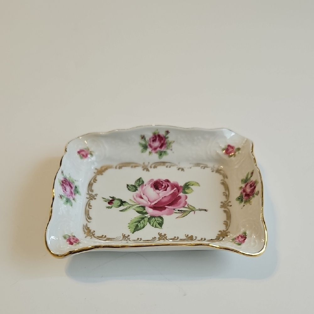 Vintage Roses Trinket Dish